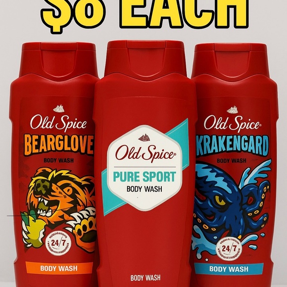 🧴 Old Spice Body Wash – Bearglove, Krakengard, Pure Sport – $8 Each (Brand New) - Picture 2 of 2